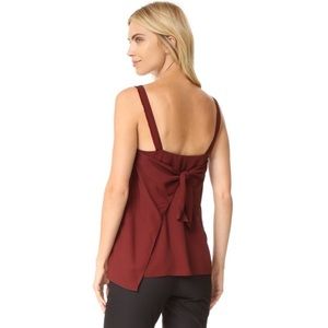Helmut Lang Back Tie Closure Top Pomegranate